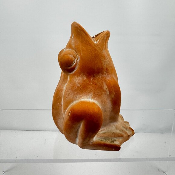 Terracotta Frog Pottery Figurine with 3 Mini Gardening Tools Clay Sculpture Gard - Picture 5 of 10